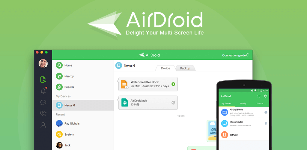 دانلود AirDroid - قدرتمندترین برنامه مدیریت اندروید از طریق اینترنت!