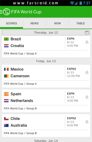 ESPN FC Soccer & World Cup Android - نرم افزار اندروید