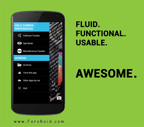 Holo Camera PLUS Android - برنامه دوربین کاربردی اندروید