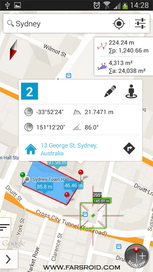 برنامه کاربردی اندروید - Measure Map Android
