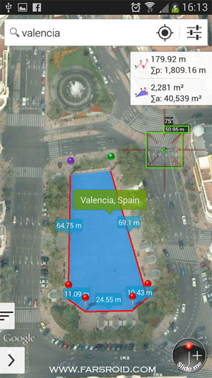برنامه کاربردی اندروید - Measure Map Android