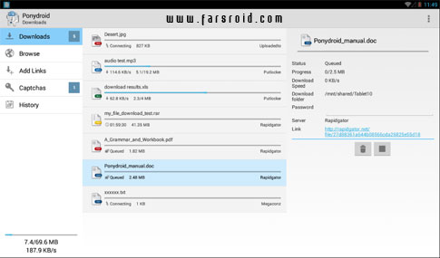 دانلود Ponydroid Download Manager 1.7.0 – دانلود منیجر اندروید!