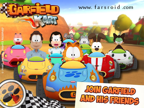 دانلود Garfield Kart - بازی زیبای ماشینی گارفیلد اندروید + دیتا