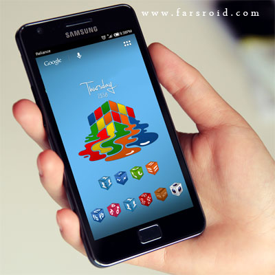 دانلود 3D Cube Icons APEX/NOVA/GO/ADW - تم سه بعدی اندروید!