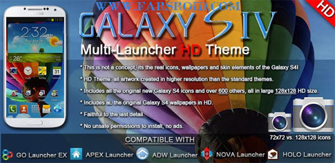 دانلود Galaxy S4 HD Multi Launcher Theme - تم گلکسی اس 4