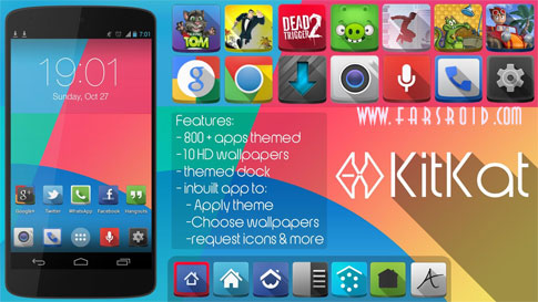 دانلود KitKat (Apex Nova Adw theme) 1.0.0 - تم جدید کیت کت اندروید